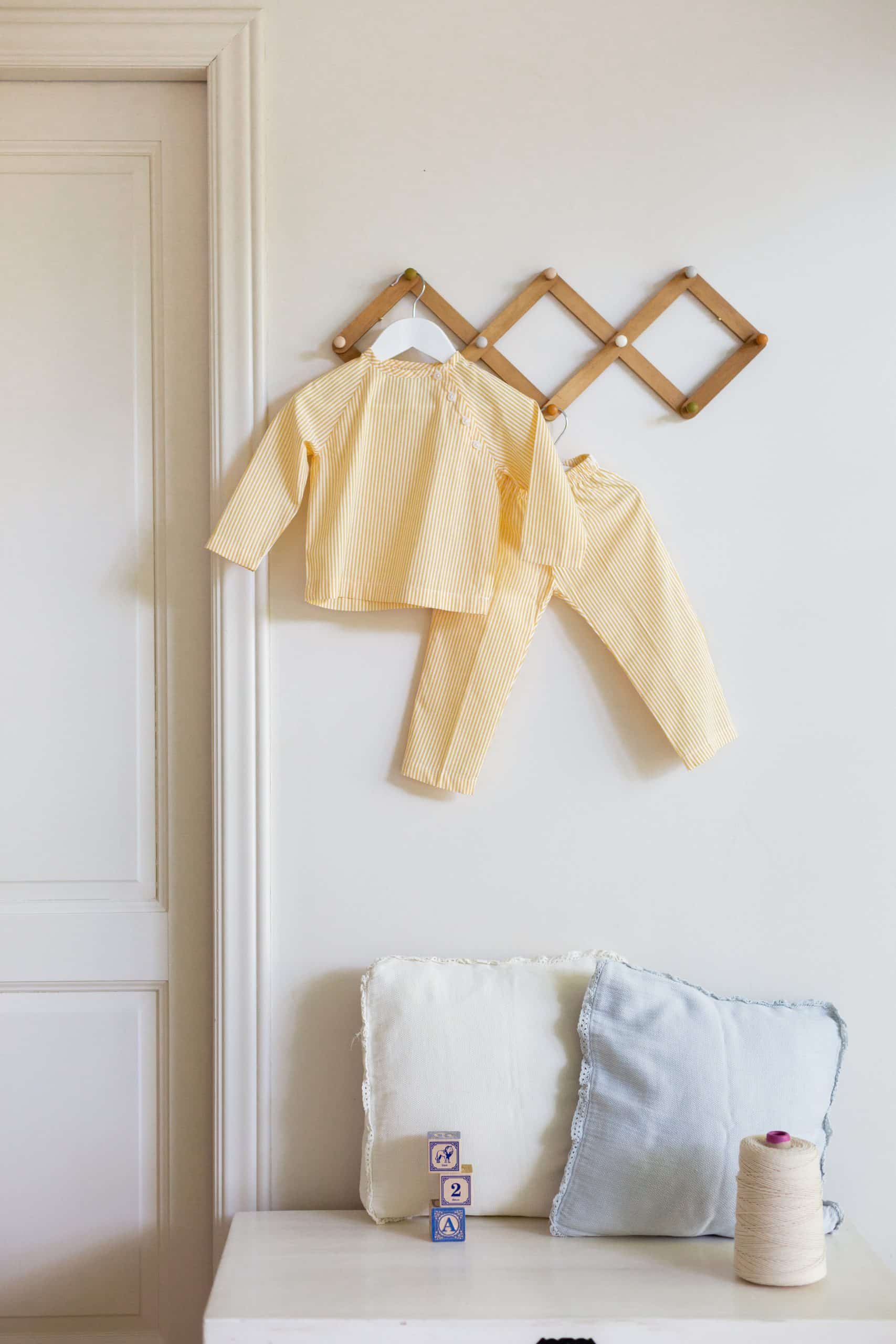 Pyjama rayures jaune et blanche - Pyjama JoMarine
